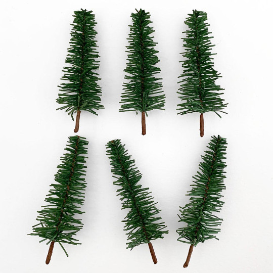 Paper Christmas Trees ~ Set of 6 Trees~ 3-1/2" tall 